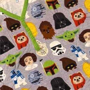 Little Sleepies Pajama Set - Star Wars green and Gray with Colorful Characters